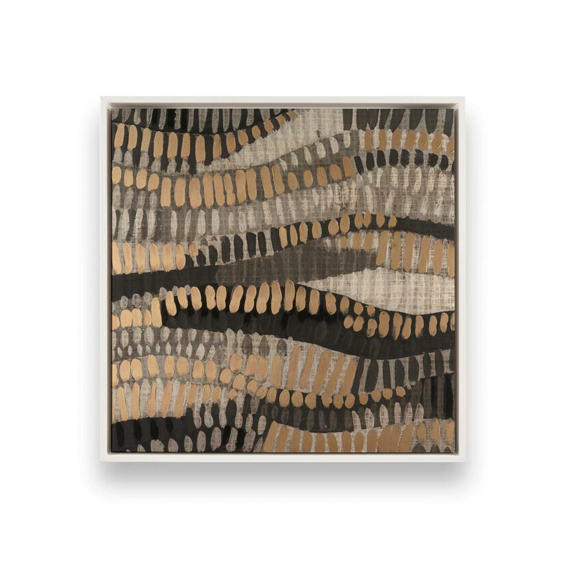 Metallic Undulation I by June Erica Vess Canvas Art Print, 20" H x 20" W, Floater Framed Print without Mat, White