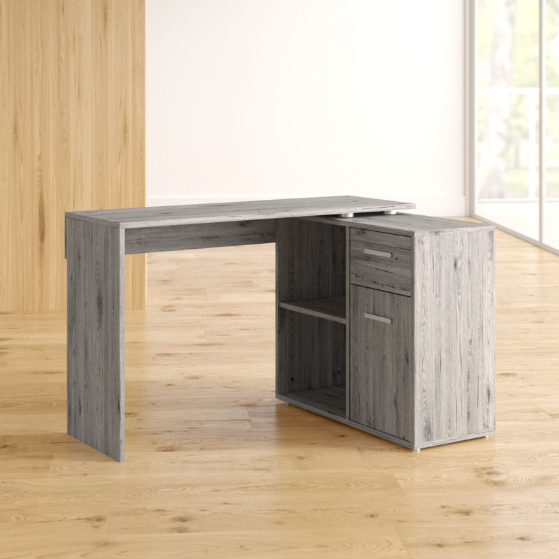 Francisca L-Shaped Computer Desk, Oak sand and oak