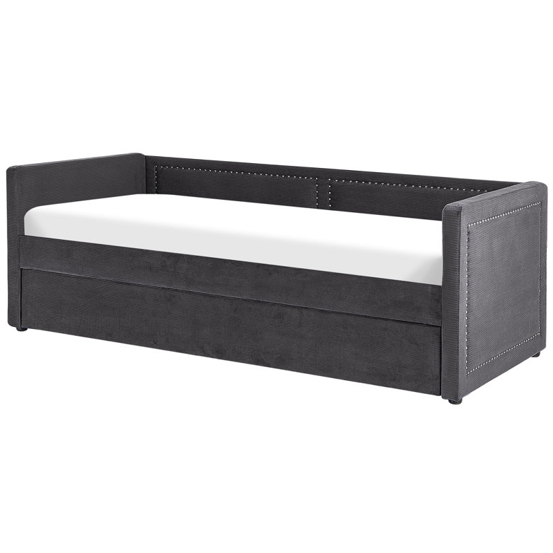 Airianna Upholstered Daybed with Trundle, Grey