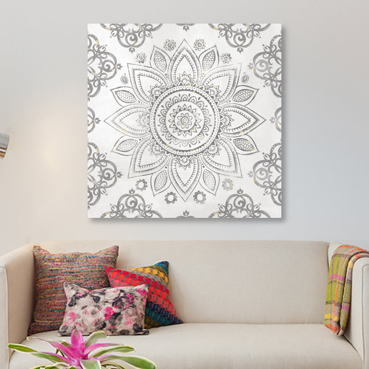 « mandala soleil burst », impression sur toile, H 12 po x l 12 po x P 0,75 po