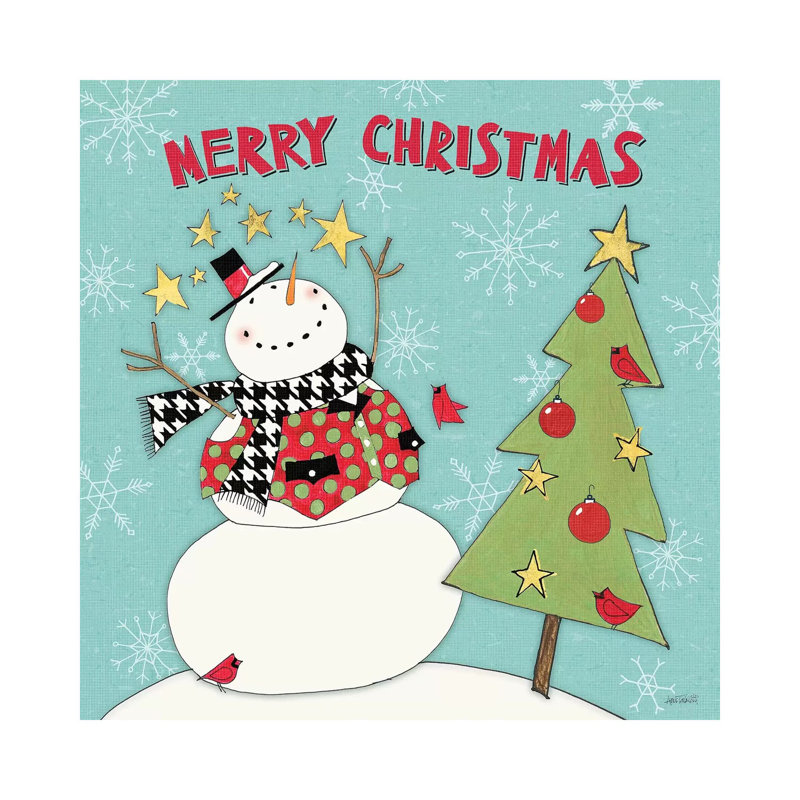 Snowman Sentiments IV by Anne Tavoletti - Wrapped Canvas Print, 45.72 cm H x 45.72 cm W