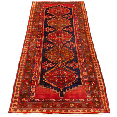 Tapis unique rouge foncé noué à la main 3 pi 10 po x 11 pi 2 po Jessie-Lee