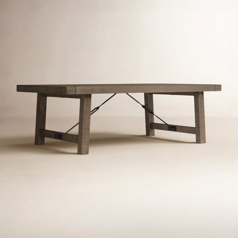 Edelen Solid Wood Coffee Table, Distressed Brown