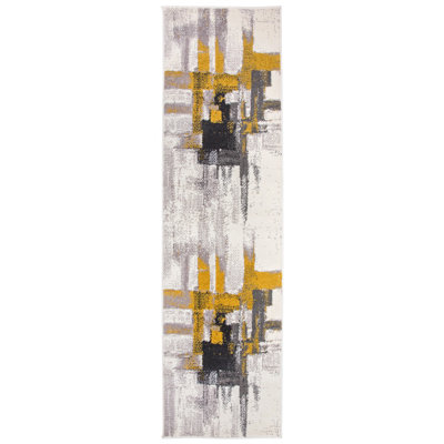 Doucette Abstract Ivory/Gold/Gray Area Rug