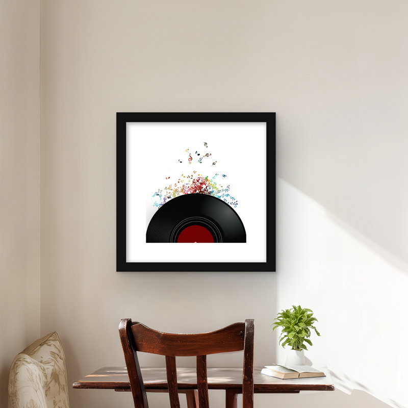 Notes Escaping from a Vinyl Record | Framed Matted Print
