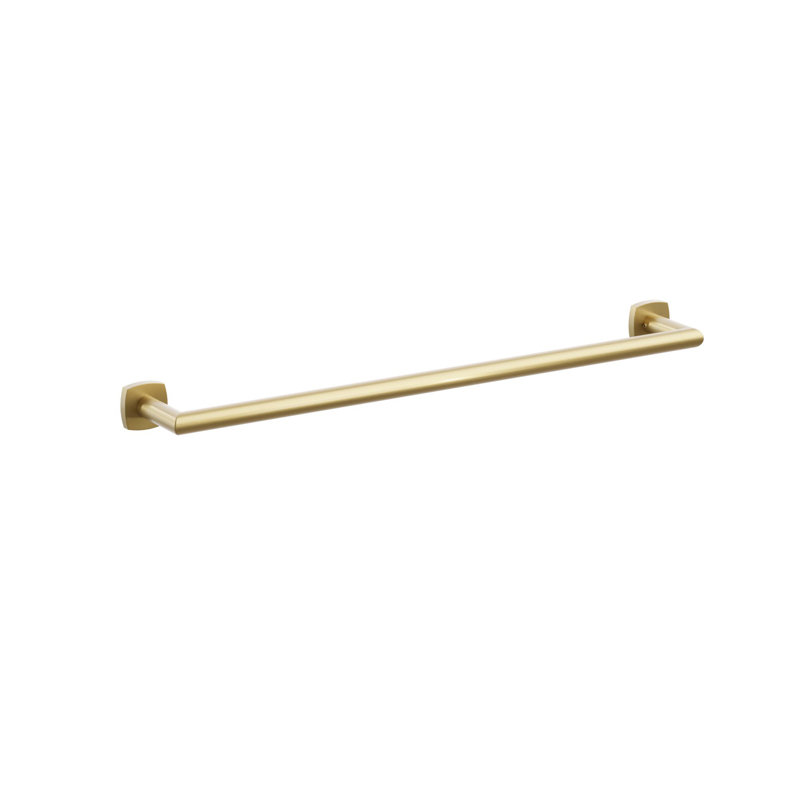 Modern Tubular Brass Wall Mounted Towel Bar, 1.875" H x 25.875" W x 3.25" D, French Antique