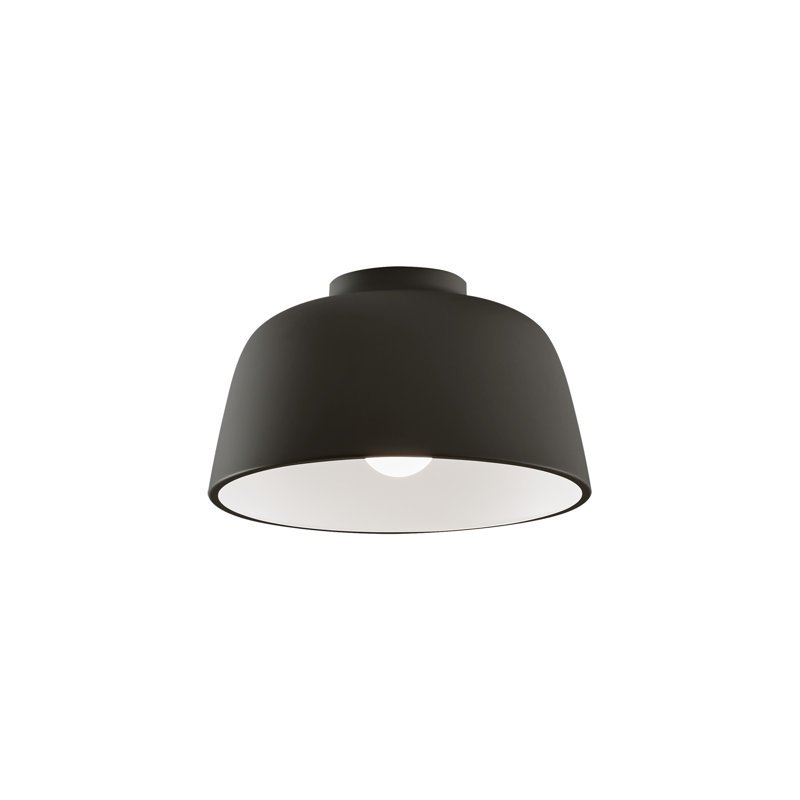 Miso 1 - Light Semi Flush Mount, Black/White, 7" H x 11.31" W x 11.31" D