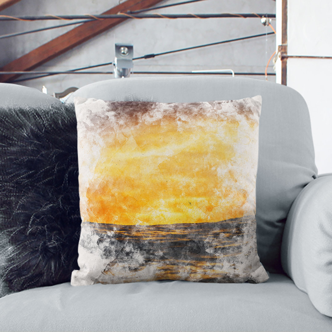 Ocean of Clouds Watercolour Cushion with Filling