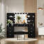 Grand meuble-lavabo Greyden Zeibak avec 8 tiroirs, 14 ampoules lumineuses et un espace de rangement spacieux-103374420