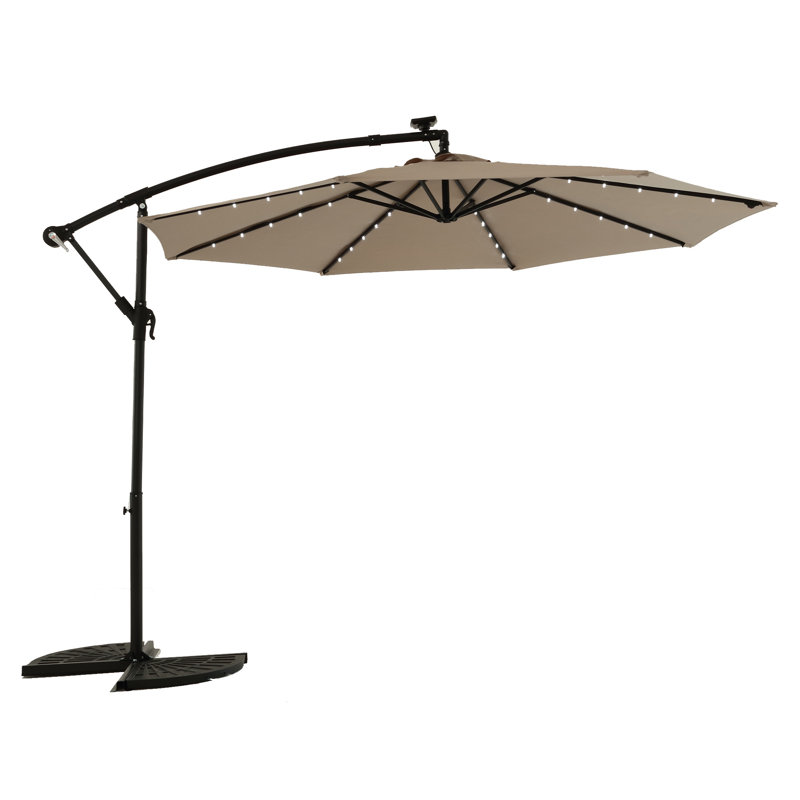 Parasol de marché à DEL 10 pi, Kaki