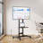 Height Adjustable TV Stand With Power Outlet, Mobile Rolling Cart For 32-85 Inch Flat/Curved Screens, Supports Up To 132Lbs, VESA 600X400mm, Includes AV Shelf And Cable Management