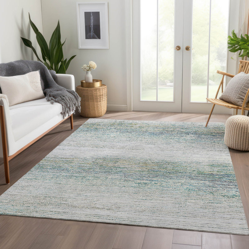 Machine Washable Indoor/Outdoor Christain ACN1269 Linen Rug, Rectangle 8' x 10'