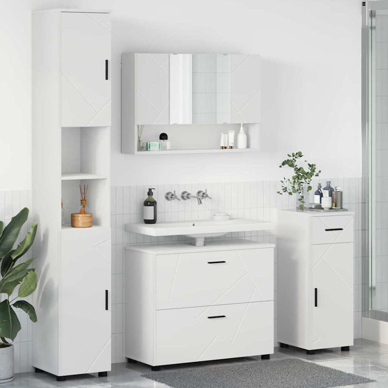 Bathroom Storage Furniture Set, White