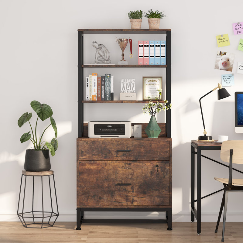 Brettley 29.52'' Wide 2 -Drawer File Cabinet, Brown