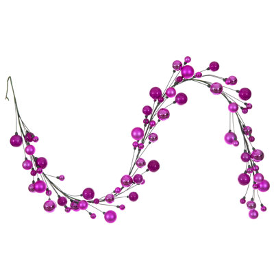 Vickerman 6' Hot Pink Ball Branch Garland.