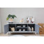 Console de rangement multifonctionnelle à motif de losanges - Organisation multimédia optimisée pour un espace de vie sans encombrement