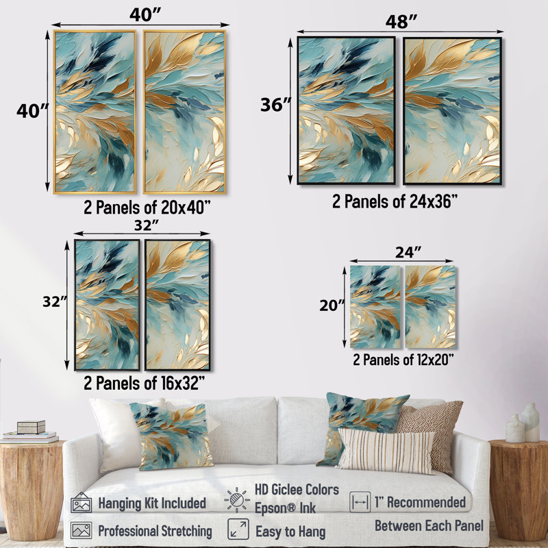 Or surdimensionné doré et bleu - Art mural surdimensionné en marbre, 32" H x 32" W, Impression encadrée flottante, Gold