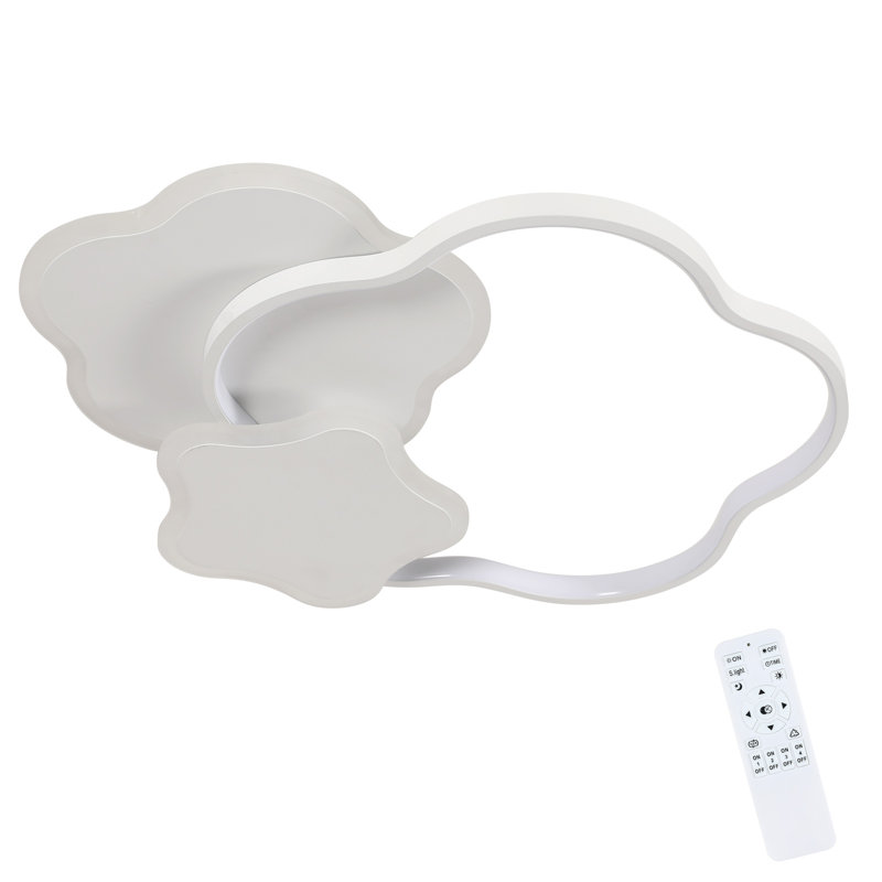Star-Shaped 55Cm LED Flush Mount With Remote