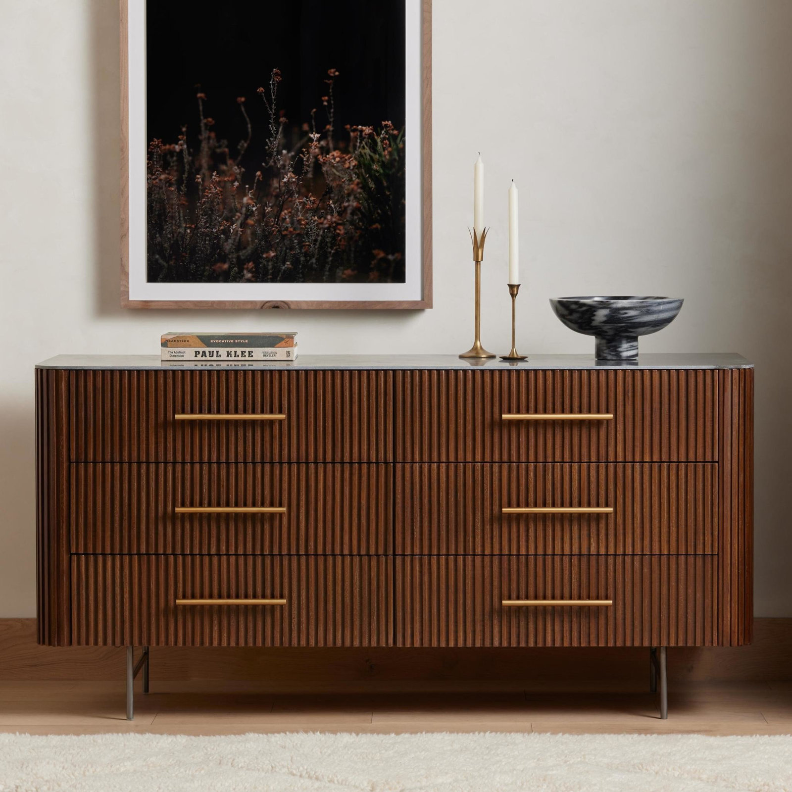 Toriano 6 - Drawer Double Dresser, Terra Brown Oak