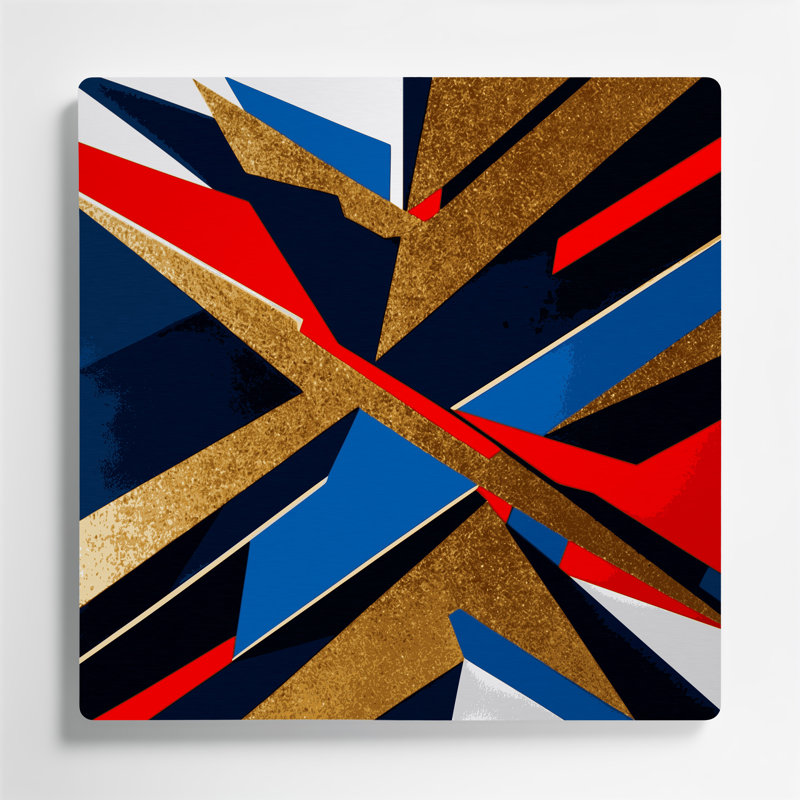 Art mural rigide en métal bleu 79, H 16 po x l 16 po