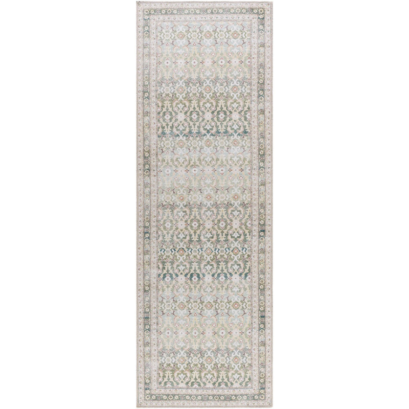 Our PNW Home x Livabliss Machine Washable Oriental Boho Olive Area Rug, Runner 2'7" x 12'