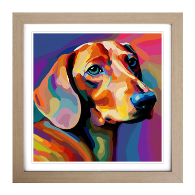 Dachsund Abstract Art - Framed Print
