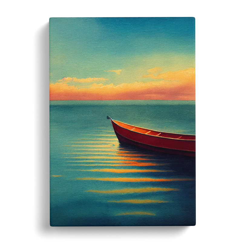 Boat By The Sunrise - Wrapped Canvas, 76cm H x 50cm W x 3cm D