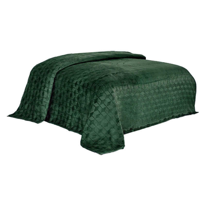 Couverture Ben & Jonah Luxury Chevron Plush - Molleton ultra doux, 100% polyester, vert, parfait pour un canapé ou un lit, très grand (102 po x 86 po)