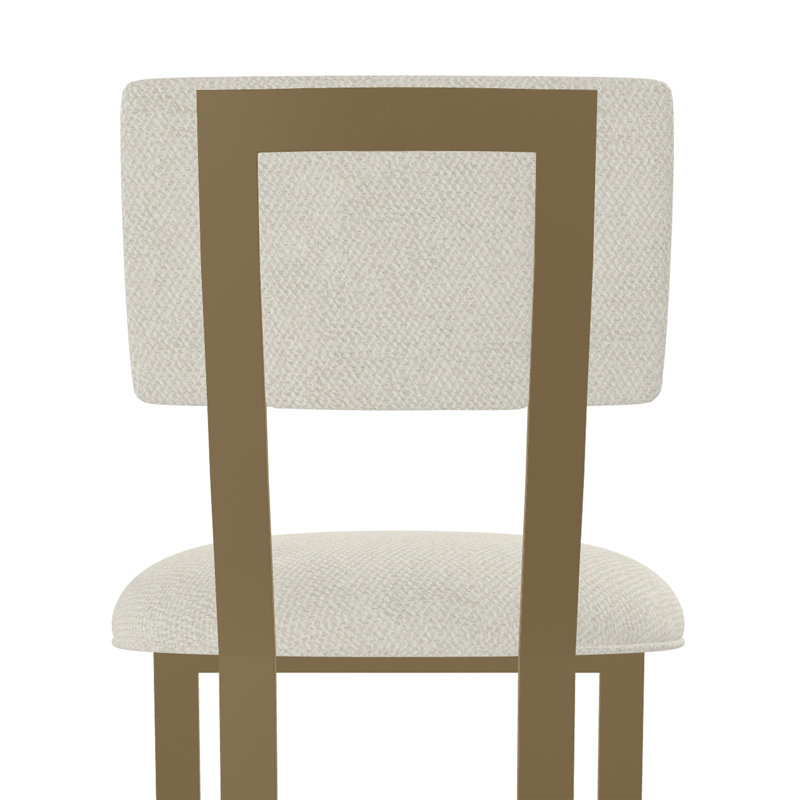 Tabouret London en vinyle avec une finition nuageuse peinte à la main, Or laiteux, Crème italienne