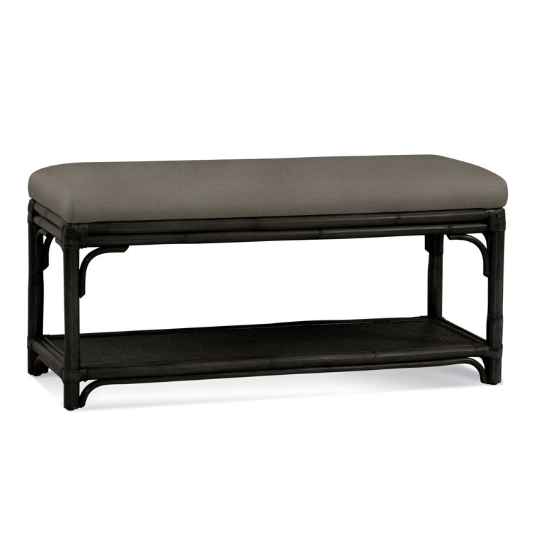 Summer Retreat Wicker Shelf Storage Bench