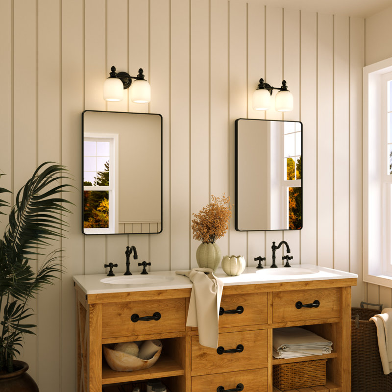 Dimmable Bathroom Vanity Light with Frosted Glass Shade