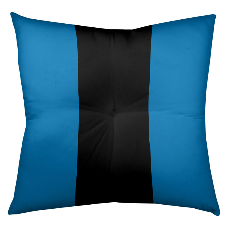  Coussin de sol touffeté, 26 po x 26 po, Bleu / Noir