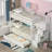 Daft Kids Twin Over Twin Bunk Bed with Trundle-143096662