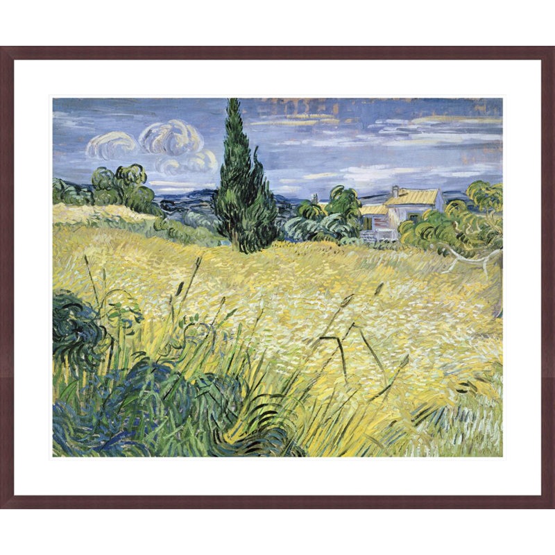 «Landscape with Green Corn» par Vincent van Gogh, impression giclée sur cadre, H 33,5 po x l 40,15 po