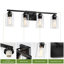 Luminaire de salle de bain à 4 lumières à intensité variable noir mat avec abat-jour en verre transparent 27,09 po-696246164-696246155