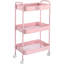 Chariot roulant en métal à 3 niveaux avec roulettes, chariot de rangement utilitaire robuste avec roulettes verrouillables et poignée, tablettes de rangement polyvalentes pour la cuisine, le bureau, le salon, la chambre de bébé-115124787
