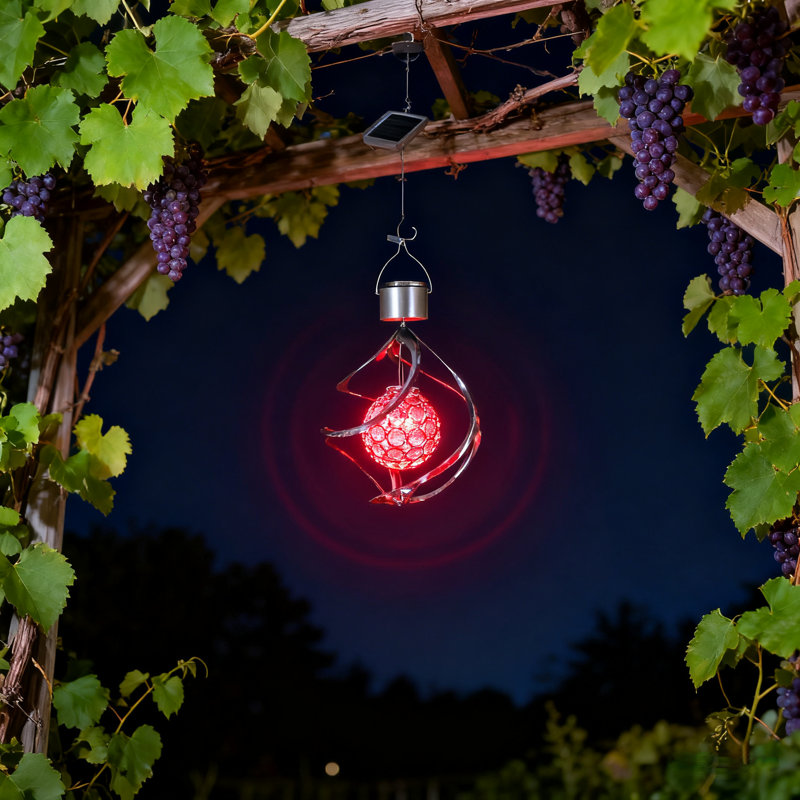 Solar-powered Openwork Ball Wind Chime Light