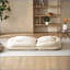 Convertible Sofa Bed with 18 Adjustable Positions - Multifunctional Triple Fold Down | Beige | Seat Depth 42.5-546371161