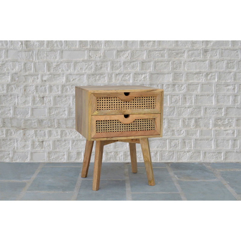 Sylvaine 45cm W Solid Wood Bedside Table