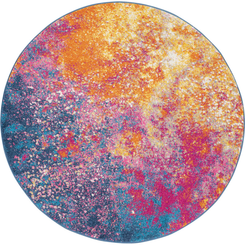 Avrum Abstract Indoor Rug, Round 4'