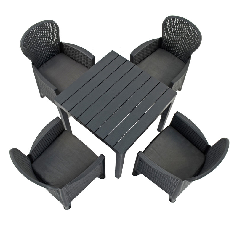 Roann Square Table with 4  Chairs Garden Set