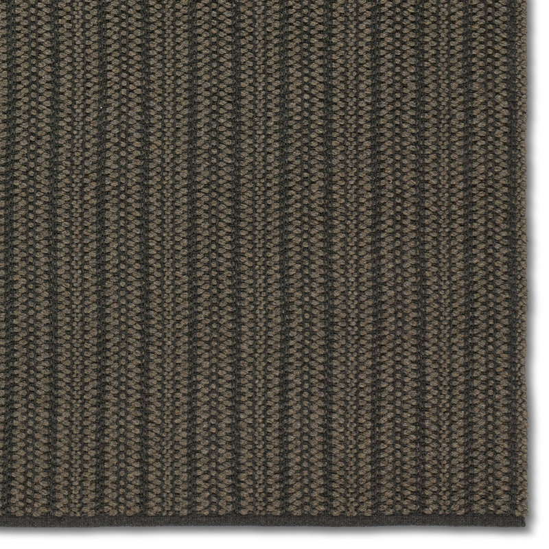 Striped Area Rug in Gray/Charcoal, Rectangle 4' x 6'