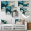 Décoration murale en métal turquoise infusé or IV - Fractales-842651092