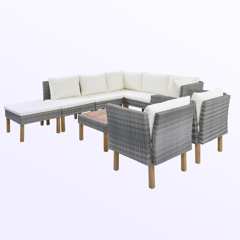 Jhirayr 8 - Person Patio Conversation Set with Cushions, Beige