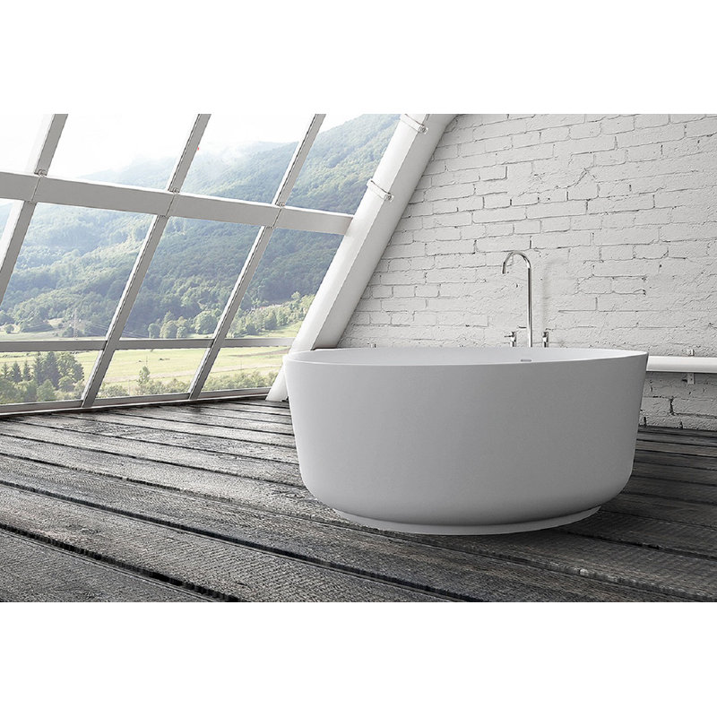 Baignoire de trempage autoportante 51 "x 51" Andaz, Blanc mat