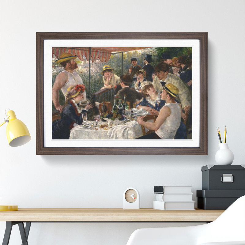 Luncheon of the Boating Party by Pierre-Auguste Renoir - Picture Frame Painting on MDF, Walnut Framed