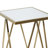 Giglio Metal Side End Gold Accent Table with Mirrored Glass Top Set-1188302092