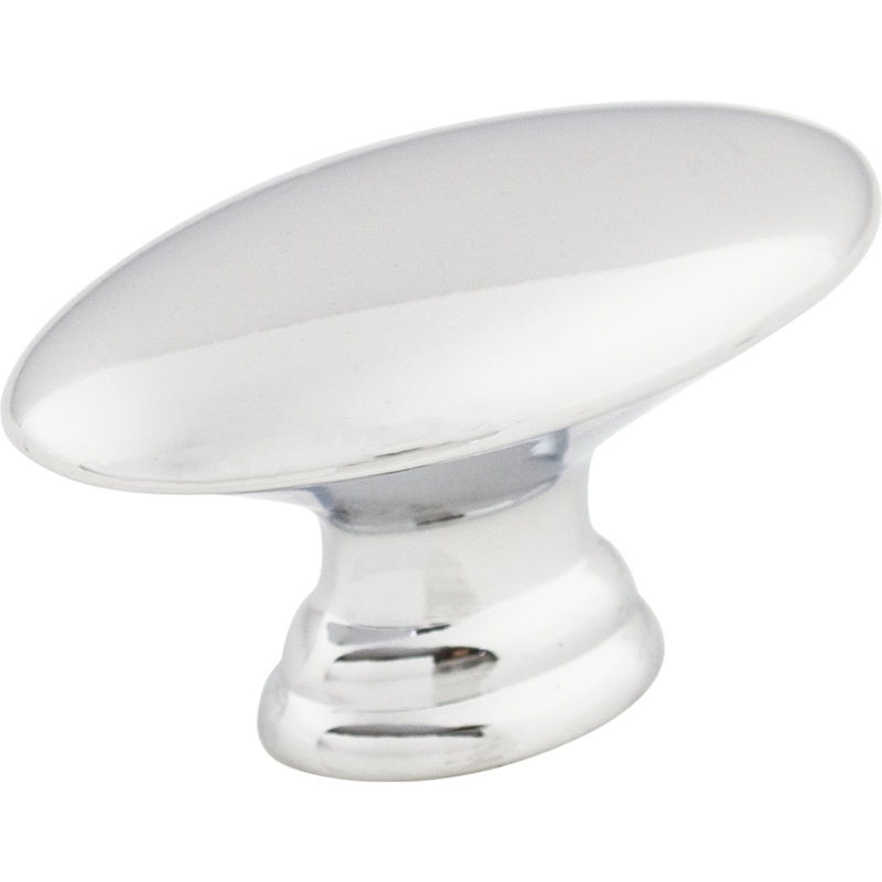 Flat Oval 3/4" Length Oval Knob, Polished Chrome