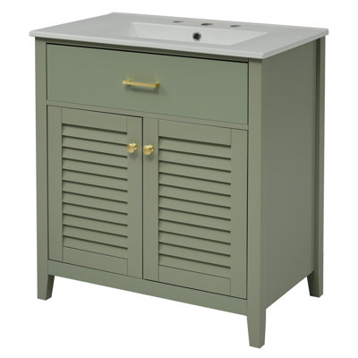 30-Inch Bathroom Vanity with Ceramic Sink Combination