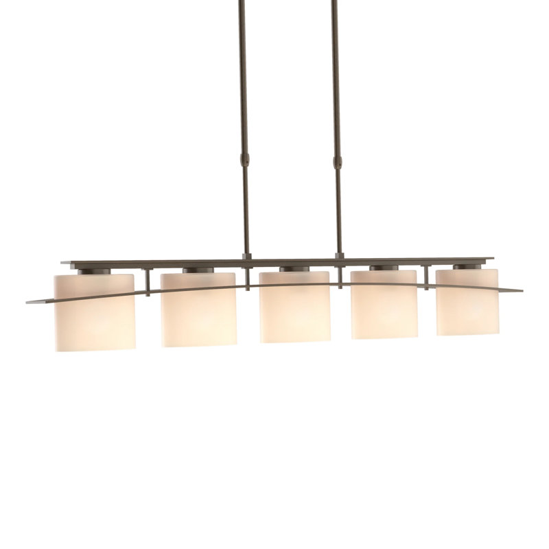 Arc 5 - Light Kitchen Island Linear Pendant, Bronze, Opal